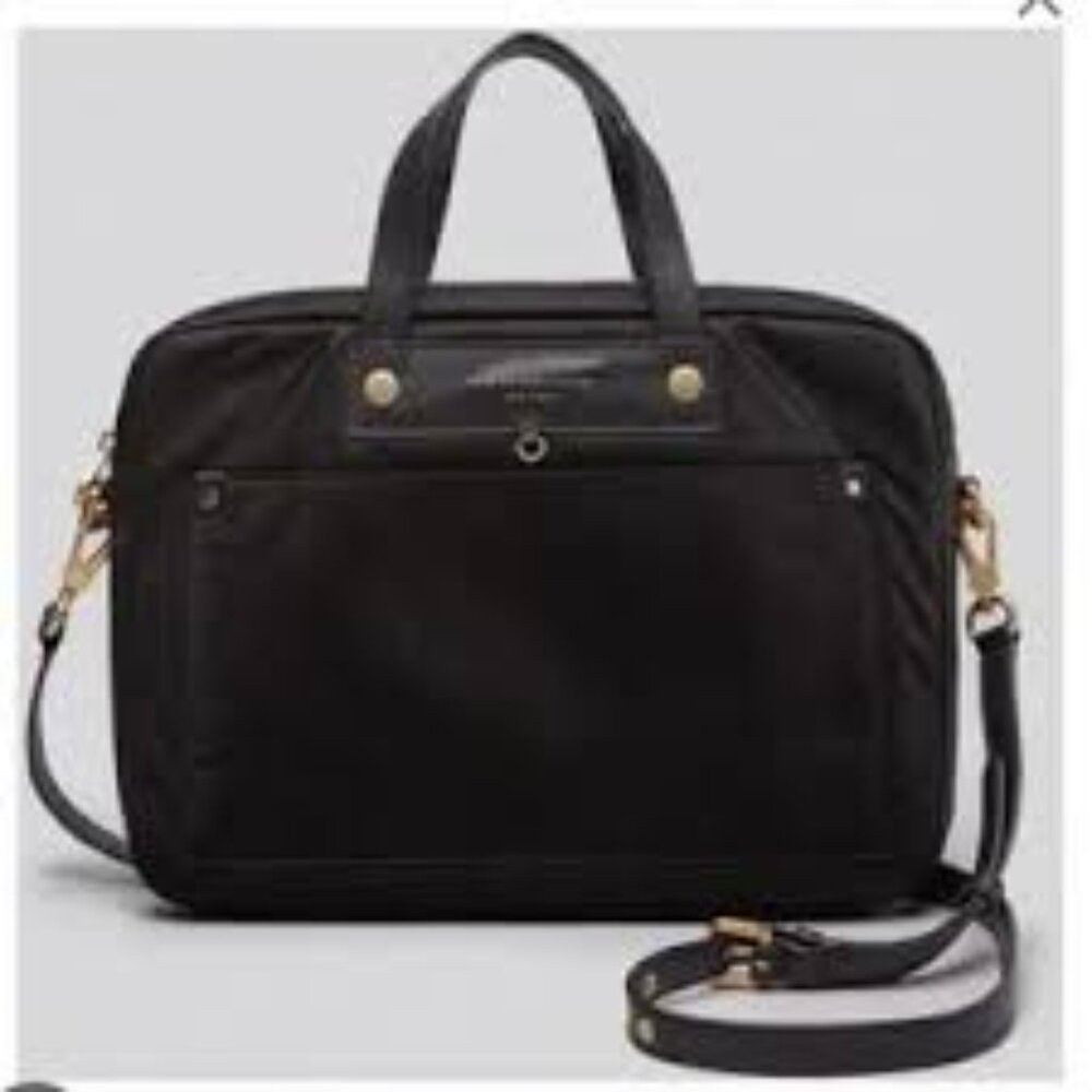 Marc by Marc Jacobs Black Laptop Bag with Gold Hardware